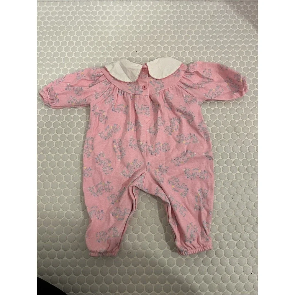 Osh Kosh Baby B'Gosh Vintage Pink Floral Bubble Romper One Piece Size 6-9 Month